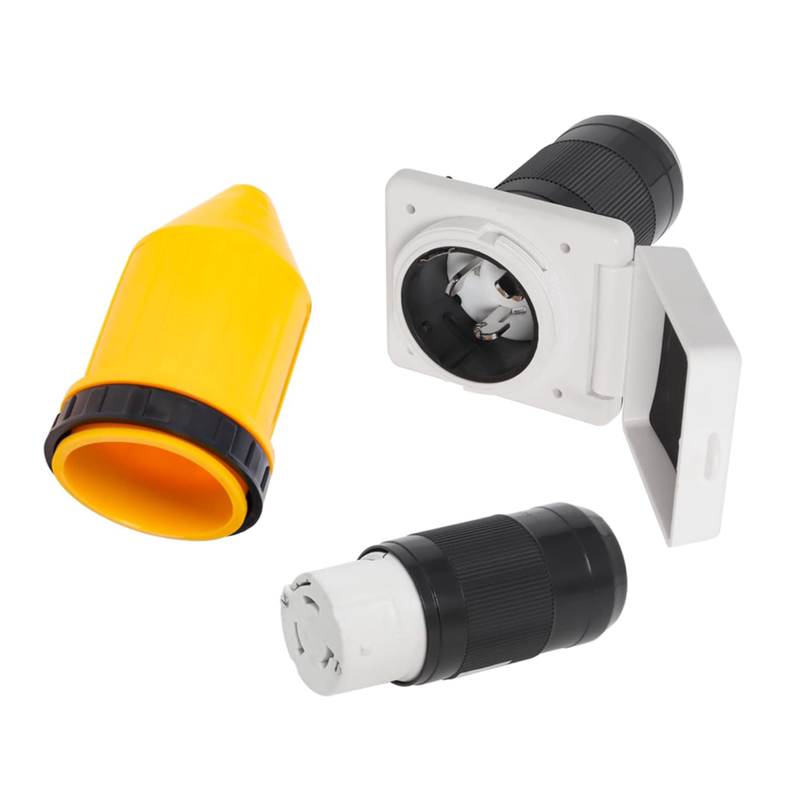 50A American Standard Charging Plug Rv Motorhome Yacht 125V-250V Power Charging Socket Connector Plug Cord