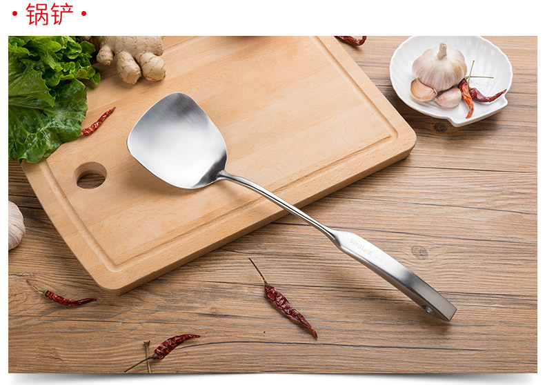 Thìa thép không gỉ 304 xào xào dài dày rỗng chống tróc bếp cung cấp bếp đặt nhà dụng cụ nhà bếp thông minh