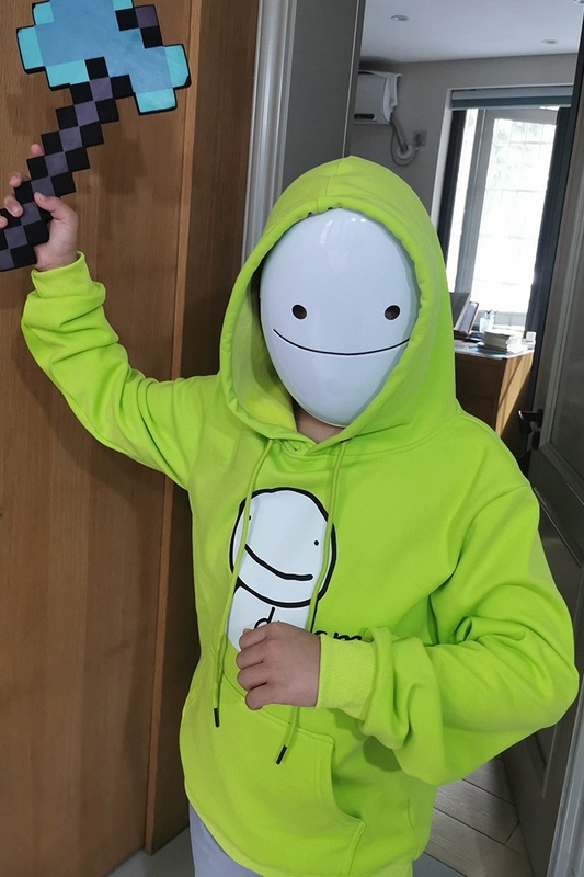Minecraft Cosplay Clothing Merchandise, My Dream Hoodie, Same Style Mask, Children's Size 18cm, Adult Size 23cm