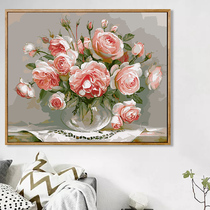 diy digital oil painting decompressed by hand filled with propylene painting bedroom living room floral decoration painting from hand-painted graffiti