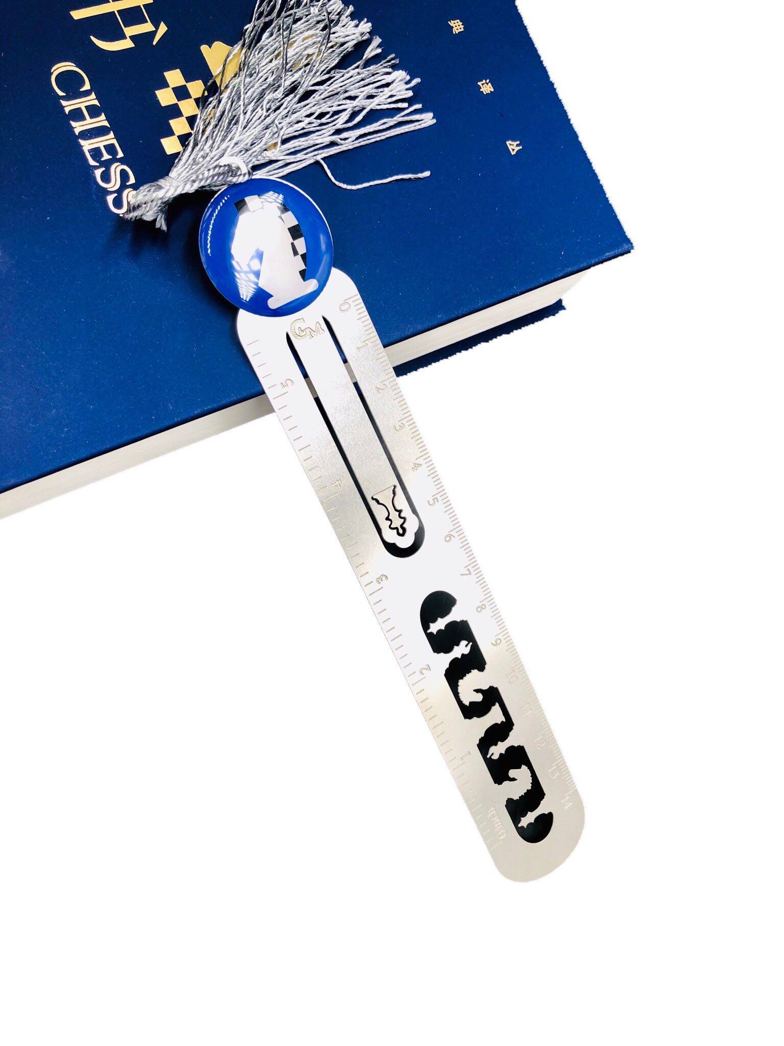 Douyin net red chess piece student multi-functional steel ruler bookmark