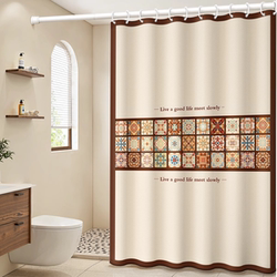 Bathroom Punch-Free Waterproof Mildew-Proof Cover Shower Curtain Cloth Bathroom Shower Bath Curtain Partition Curtains Hanging Curtain Door Curtain