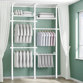 Space-Saving Freestanding Partition for Home Use, Bedroom, Walk-In Closet, Storage Rack, Clothes and Hat Rack