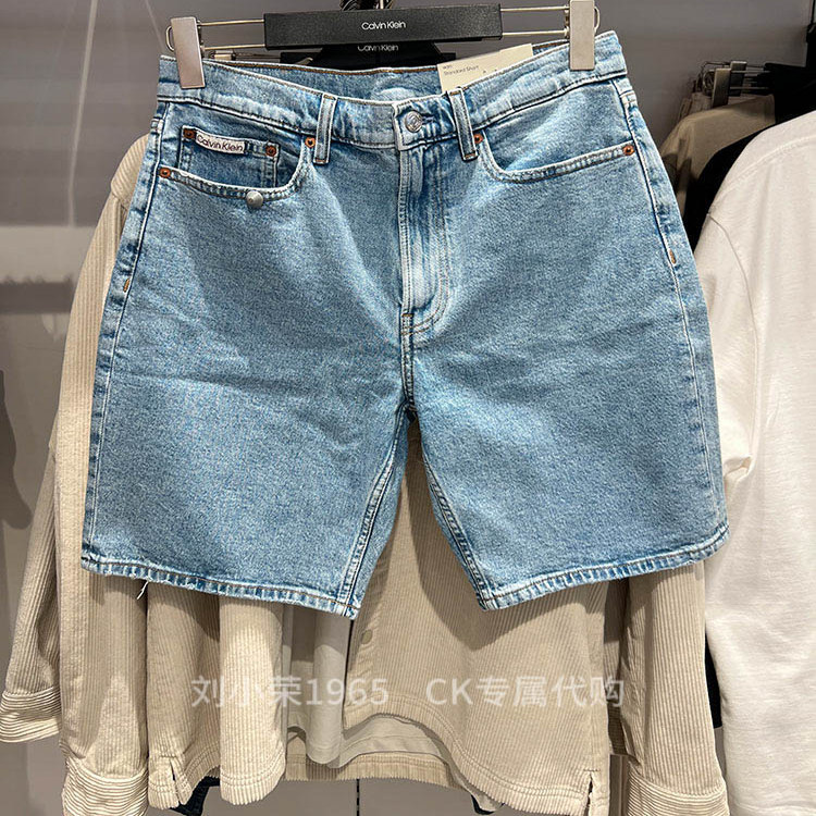 Ck Jeans Domestic Purchasing Agent 25 Spring/Summer Men's Casual Washed Micro-Stretch Straight-Leg Denim Shorts 4Rb788G