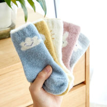 Baby socks Newborn autumn and winter socks plus velvet warm children thickened men and women baby socks newborn winter floor socks