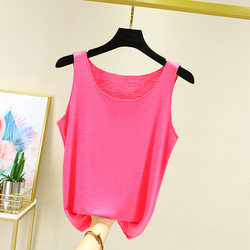 ໃໝ່ sling Korean version loose top spring and summer round neck bottoming shirt candy color sleeveless large size vest home