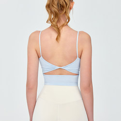 2025 New Style Ice-Feel Integrated Fixed Cup Yoga Tank Top with Chest Pads, Beautiful Back Design, Suitable for Fitness and Sports for Women