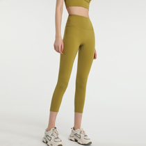 Yoga pants women wear high waist hip belly summer thin cropped pants small sports peach hip fitness pants