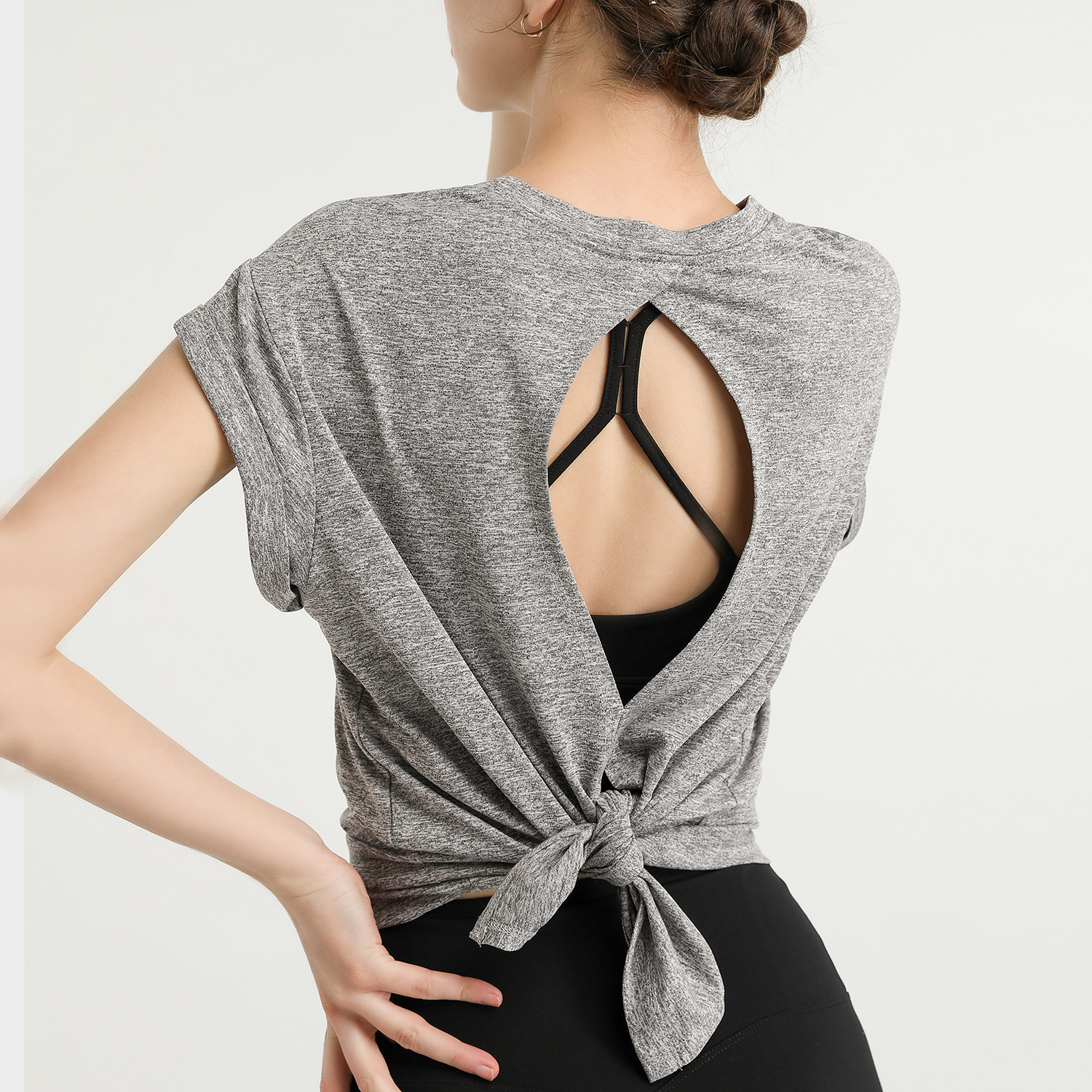 Professional yoga sweatshirt short sleeve loose motion T-shirt speed dry display slim cover for running fitness and summer rush