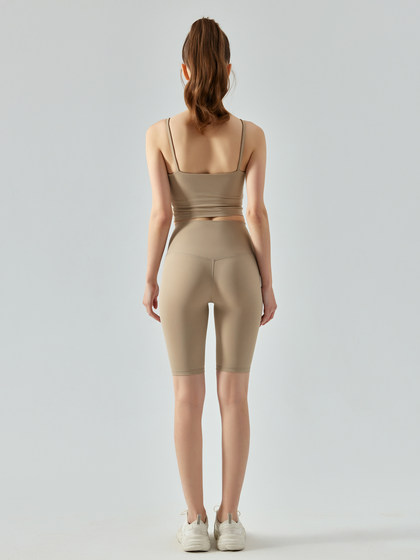 High-Waisted Five-Point Yoga Pants, Aerial Sports Fitness Running Shorts, Sexy Peach Butt Tight Pants, Quick-Drying Women's Outerwear