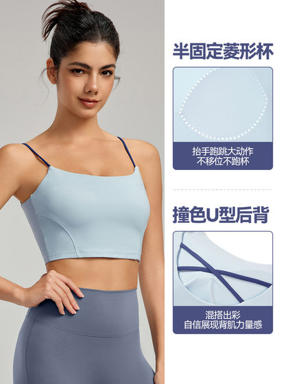 2025 New Pilates Vest with Chest Pads for Outerwear, Yoga Training Vest with Integrated Fixed Cups, Fitness Short Top with Beautiful Back Design