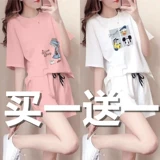 Летняя хлопковая футболка с коротким рукавом, шорты, штаны, спортивный костюм для школьников, комплект, сезон 2021, популярно в интернете