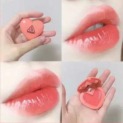 韩国3ce爱心口红心形润唇膏保湿滋润腮红少女学生礼物砖红牛血色