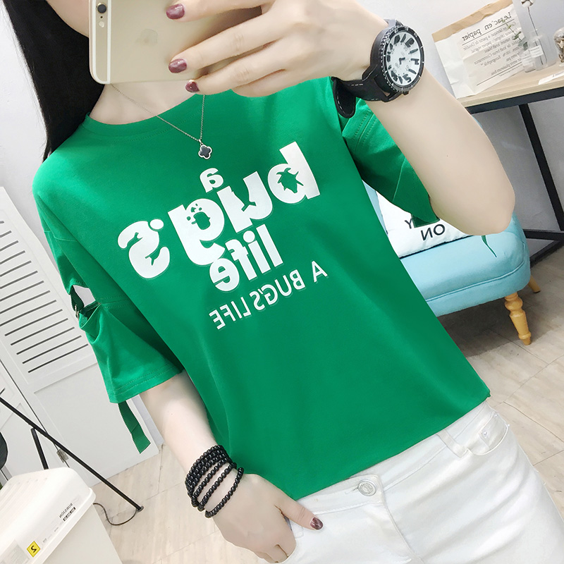 Ngắn tay lỏng lẻo Hàn Quốc phiên bản của lưới in màu đỏ siêu lửa trắng t-shirt ròng bên trong chiếc váy mùa hè 2020 ẩm áo khoác mới