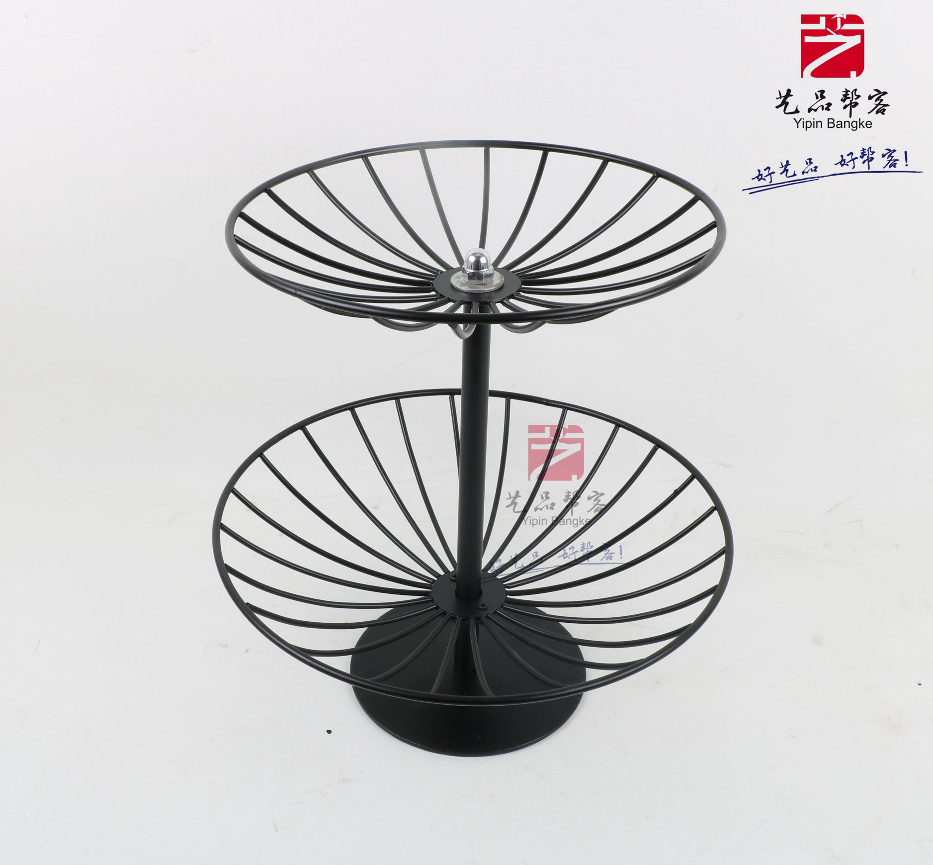 Art Pint Easel Bakery Bread Rack Baking Soft Mount Round Double Layer Iron Art Rack Bakery Cake Swing Table