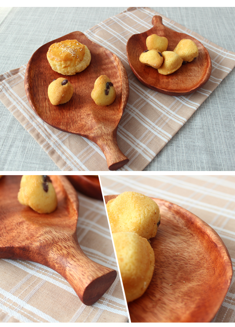 Đơn giản hiện đại thủ công bằng gỗ tấm trái cây gỗ rắn tấm lá ăn nhẹ snack tấm gỗ sáng tạo hạt tấm - Tấm đĩa gỗ
