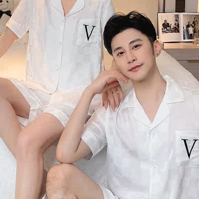 Couple pajamas Han Han Tiffin Sleeve Sleeve Sleeve Small Small Shirt Sweater Loose Home Summer
