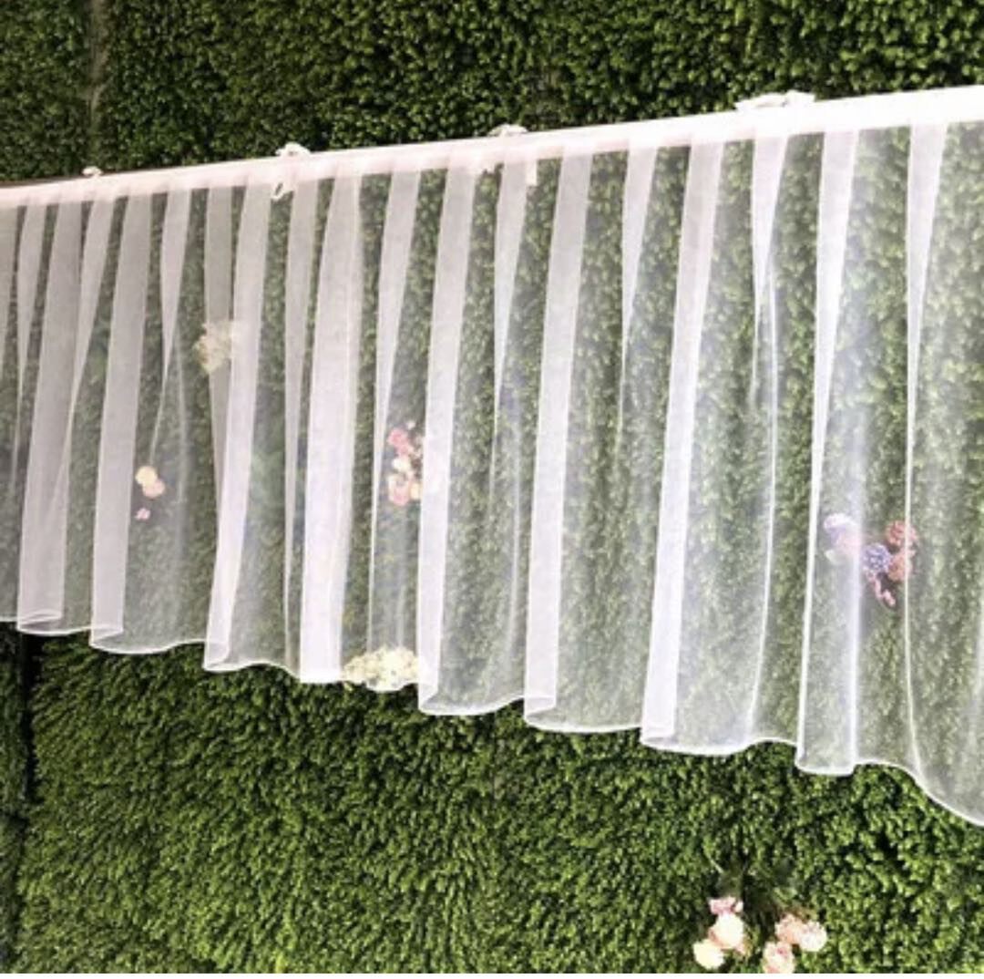 Wedding drapery top decoration hotel wedding hall banquet curtain background cloth curtain Swiss mesh dance platform apron transparent top
