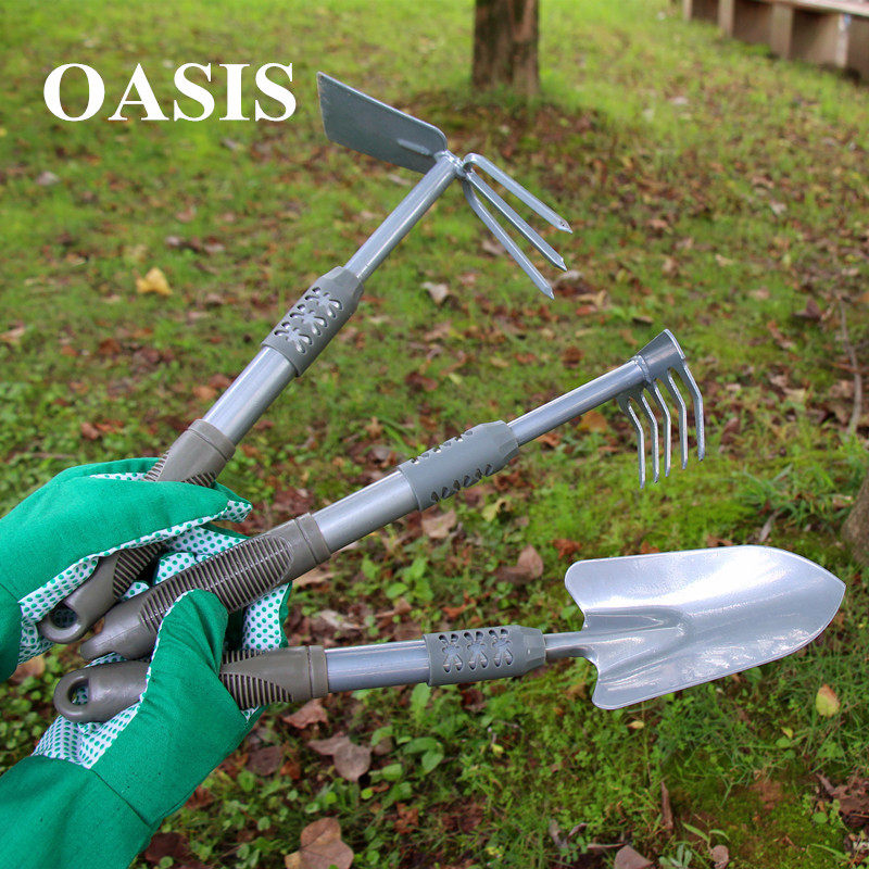 Thickened gardening three-piece set Flower shovel potted shovel hoe rake Plantation forest set Flower catch sea tool