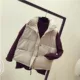 Mùa thu và mùa đông áo khoác dày học sinh cotton bánh mì ngắn vest nhung kẻ sọc áo len hai mảnh nữ áo gile đẹp