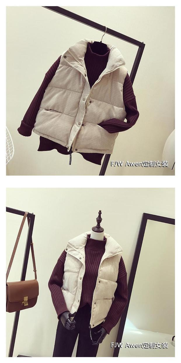 Mùa thu và mùa đông áo khoác dày học sinh cotton bánh mì ngắn vest nhung kẻ sọc áo len hai mảnh nữ áo khoác chống nắng nữ