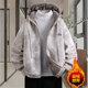 Winter Hooded Short Jacket with Fleece Lining and Thickened Deerskin Velvet, Men's Youth Stylish Cotton Coat