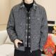 Winter short lapel splicing fake two-piece velvet thickened snow tweed jacket coat men's youth handsome coat