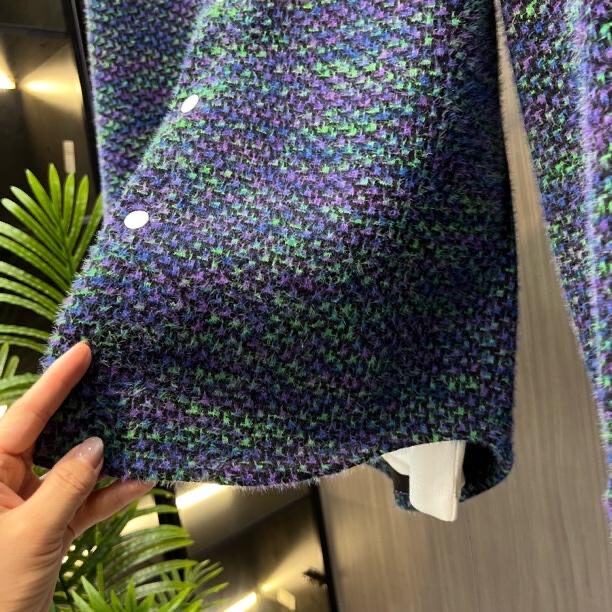 Autumn and Winter Mixed-Color Tweed-Style Knitted Cotton-Padded Thick Long-Sleeve Shirt for Young Men, Trendy Casual Shirt Jacket