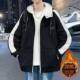 Autumn and winter hooded zipper cardigan cotton thick sweatshirt jacket male teenagers middle school students warm jacket top