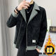 Autumn and winter lapel diagonal zipper short cotton thickened jacket men's youth slim warm outer coat