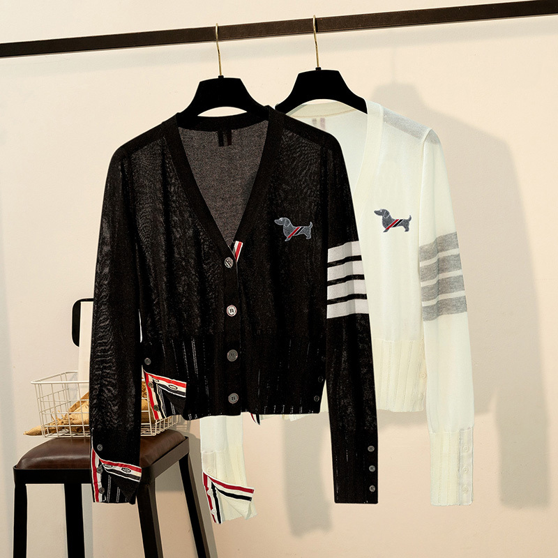 Summer Thin Sun Protection Clothing for Women, Short Ice Silk Knitted Cardigan Jacket with Skirt, Stylish Tb Shawl Top