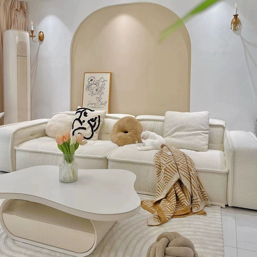 Дизайнерский диван, кремовая ткань, ретро вилла, тост