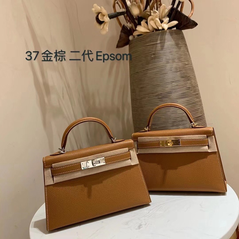 Little Kelly Second Generation H Brand Mini Handmade Wax Thread Ep Palm Print Cowhide Single Shoulder Crossbody Handbag Genuine Leather Mini Women's Bag