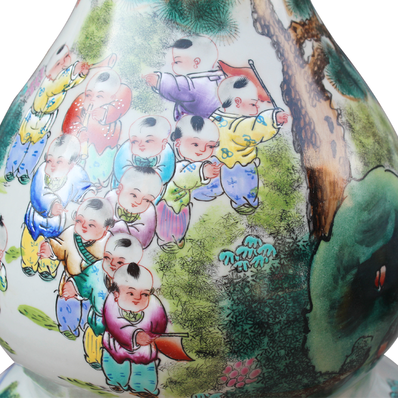 Jingdezhen ceramics hand - made pastel the ancient philosophers figure gourd bottle of large vases, modern classical household living room