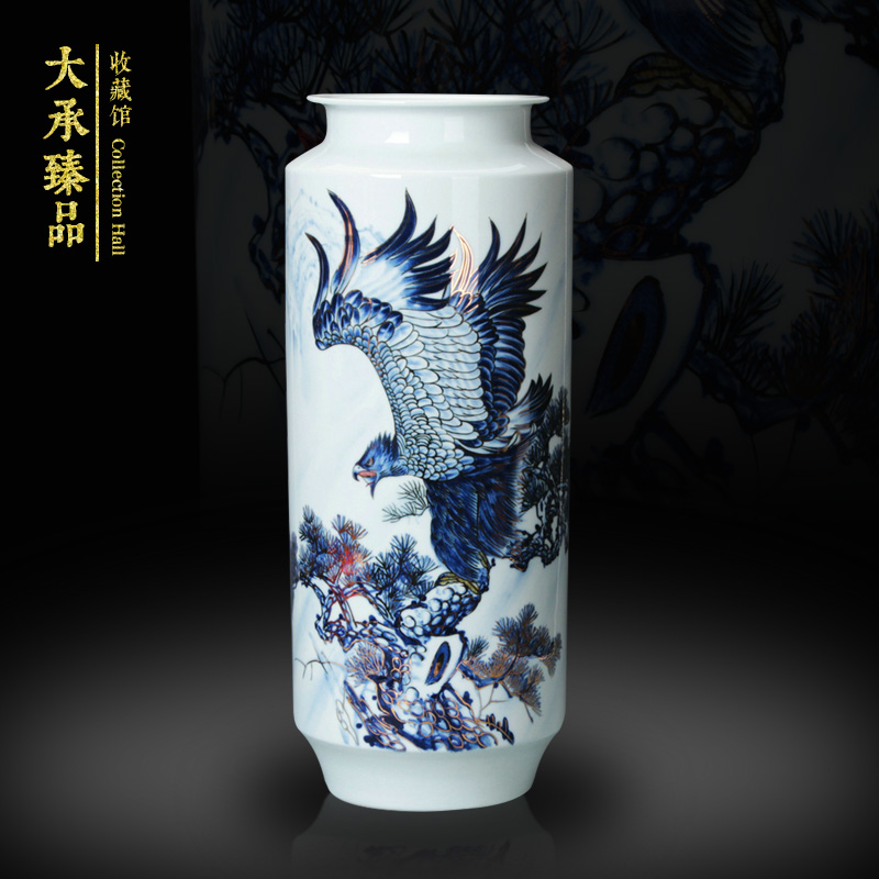 Blue and white see colour porcelain jingdezhen ceramics by hand unfolds the vase modern home furnishing articles