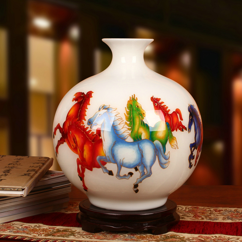 Jingdezhen ceramics vase golden straw success vase modern high - grade Chinese style household furnishing articles