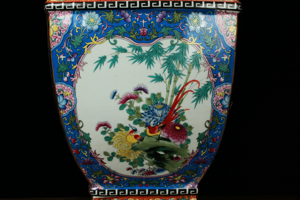 Jingdezhen ceramics vase archaize principal colored enamel open the world flower vase decoration classic quartet furnishing articles