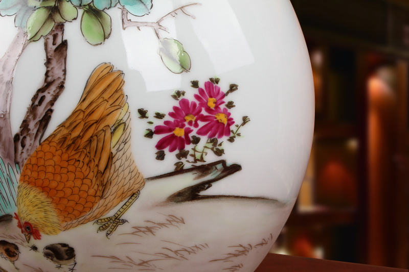 Famous jingdezhen ceramics vase Xia Guoan works upscale gift family hand famille rose porcelain vase