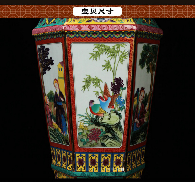 Jingdezhen ceramics, vases, antique green red hoard of enamel glaze Atlantic had six bottles of arts and crafts