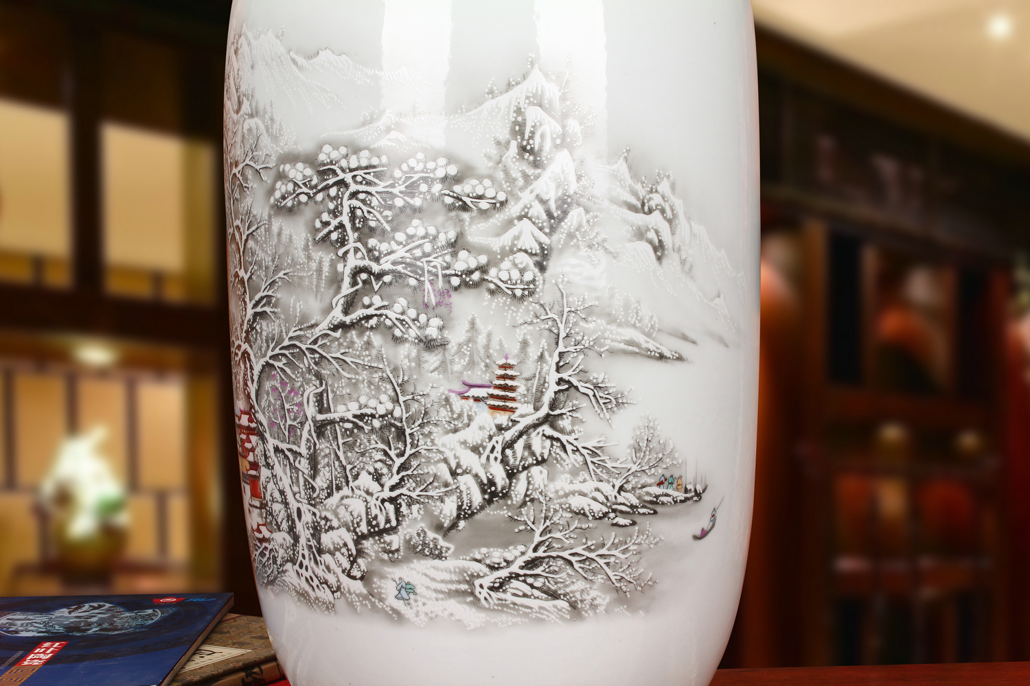 Jingdezhen ceramics powder enamel khe sanh Snow White gourd scene of large vases, modern Chinese style household furnishing articles