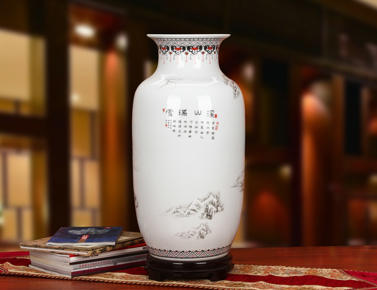 Jingdezhen ceramics powder enamel khe sanh Snow White gourd scene of large vases, modern Chinese style household furnishing articles