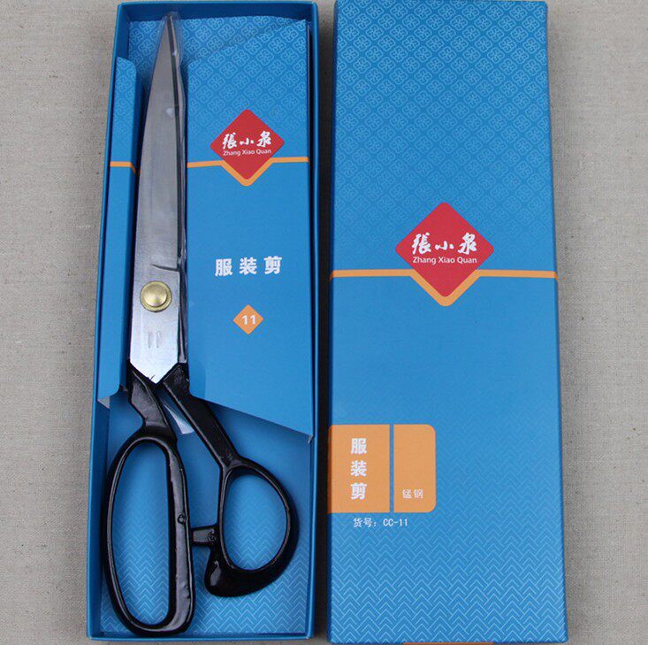 Zhang Koizumi scissors manganese steel sewing cut paper 9-10-11-12 inch household clothing scissors