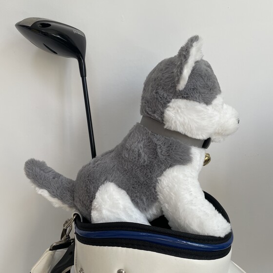 哈士奇毛绒高尔夫杆套卡通帽套球杆保护套一号木杆套