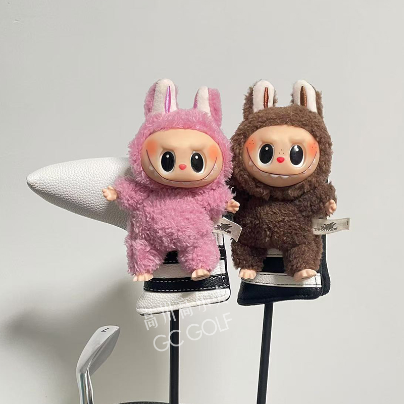 Labubu ゴルフパターカバー ストレートパターカバー クラブヘッドカバー クラブ保護カバー ボールヘッドキャップカバー