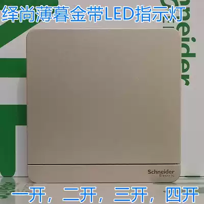 Schneider Electric Yishang twilight gold series switch panel Single control double cut with LED light switch panel
