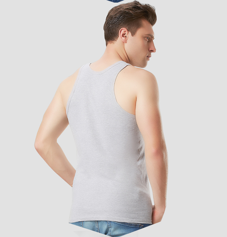 Cổ tròn nam vest cotton mùa hè cotton thể thao rộng tay áo vest rắn màu trẻ trung áo ba lỗ nam giá tốt