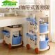 Household floor-standing multi-layer storage shelf plastic drawer narrow-slit trolley multi-functional artifact bookshelf storage cabinet