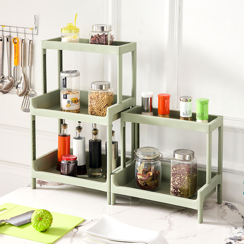 Kitchen rack multi-layer optional plastic shelf countertop storage rack
