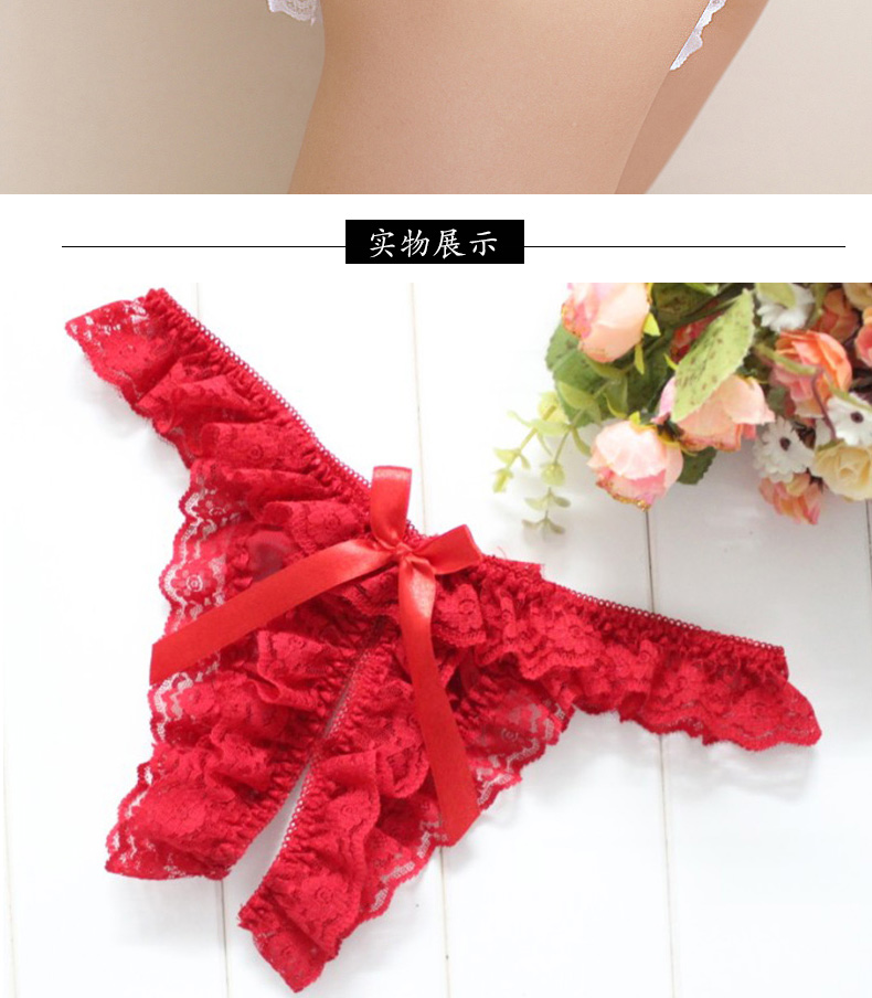 Quần áo cảm xúc Quần lót nữ eo thấp ren thong trong suốt thực sự bắn rỗng quần T quần quần lót nam trong suốt
