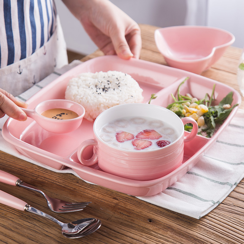 Creative ceramic Japanese snack plate frame plate meal plate of fruit breakfast tray was one suit